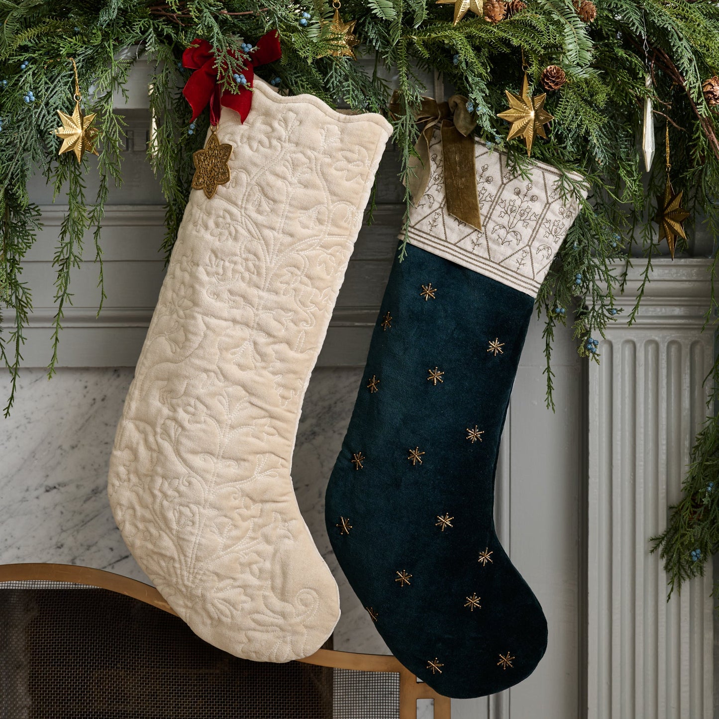 Hand-Beaded Evermore Velvet Stocking