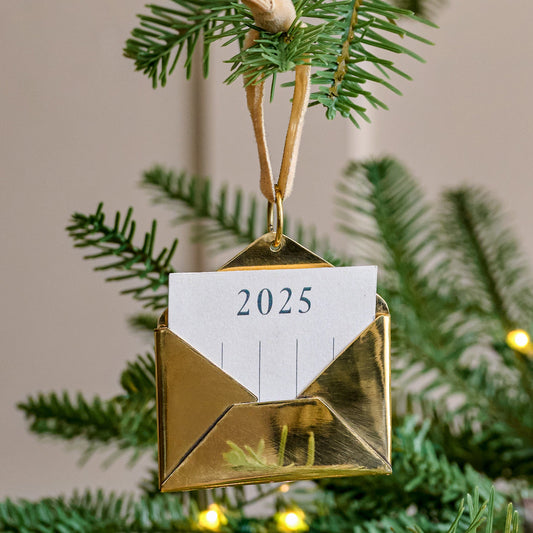 2025 Magnolia Brass Keepsake Envelope Ornament