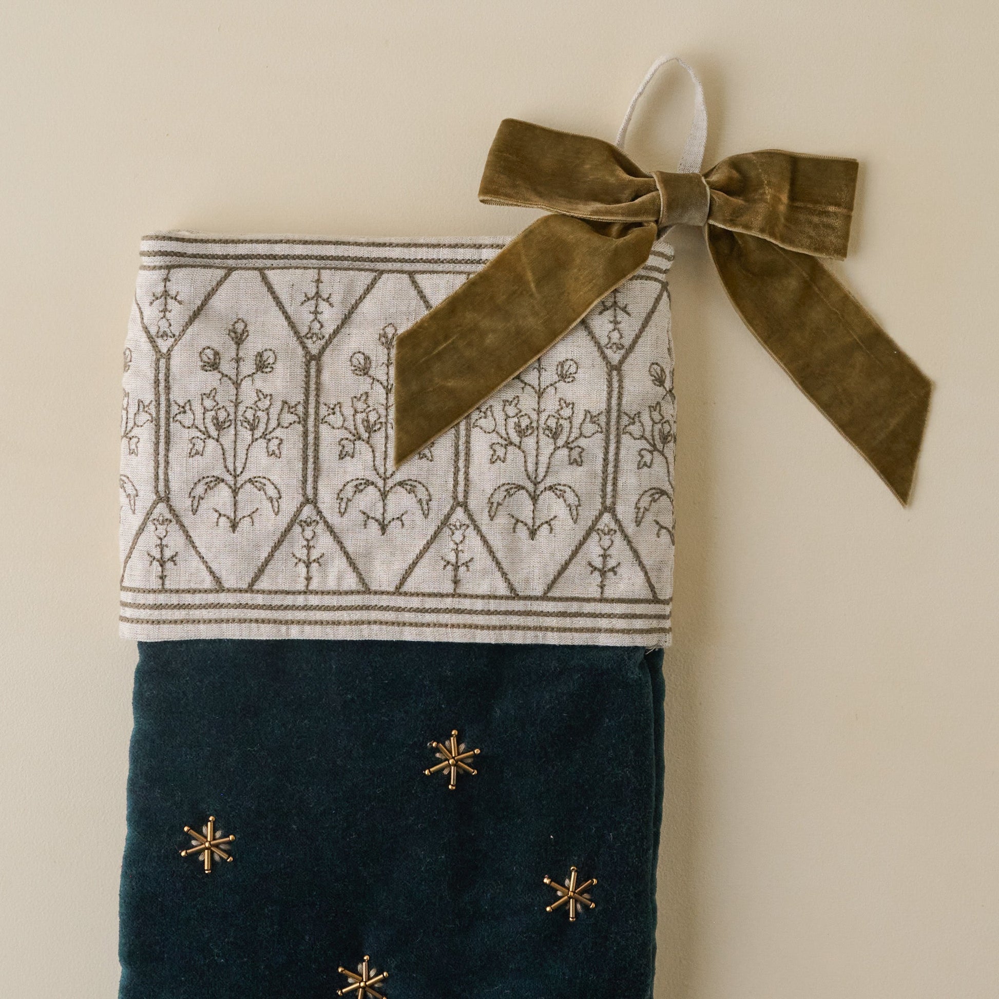 Hand-Beaded Evermore Velvet Stocking